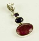 Silver Pendant Triple Stone