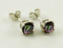 Earring Silver Stud Mystic Quartz