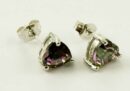 Earring Silver Stud Mystic Quartz