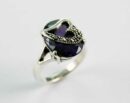 Ring Silver Oval Amethyst