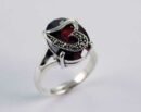 Ring Silver Oval Garnet