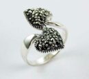 Ring Marcasite Double Hearts