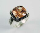 Ring Silver Square Citrine