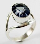 Ring Silver Oval Mystic Topaz