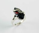 Ring Silver Oval Point Garnet