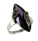 Silver Ring Stone Amethyst