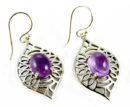 Silver Earring Amethyst Stone