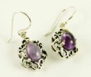 Silver Earring Amethyst Stone