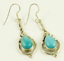 Silver Earring Turquoise Stone