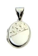 Silver Pendant Locket Oval