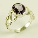 Silver Ring Amethyst Cut