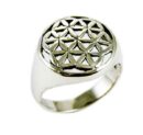 Silver Ring Flower Of Life