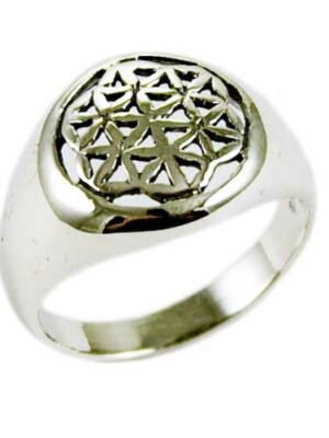 Silver Ring Flower Of Life