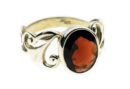 Silver Ring Garnet Cut