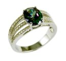 Silver Ring Oval Mystic Quartz