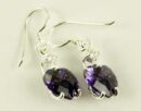 Silver Earring Heart Amethyst