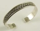 Silver Bangle Rope Twist
