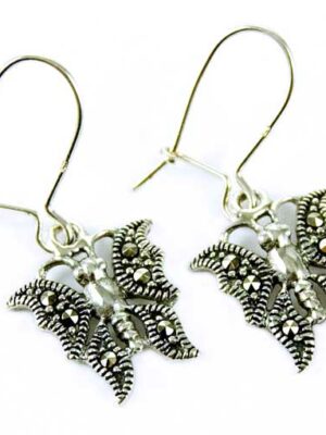 Silver Earring Marcasite Butterfly