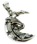 Silver Pendant Dragon On Moon Lisa Parker Licensed