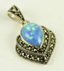 Silver Pendant Marcasite Opal