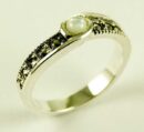 Silver Ring Marcasite Moon