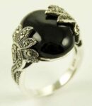 Silver Ring Marcasite Onyx