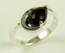 Silver Ring Marcasite Onyx