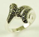 Silver Ring Marcasite Overlap