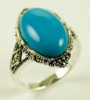 Silver Ring Marcasite Turquoise