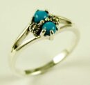 Silver Ring Marcasite Turq