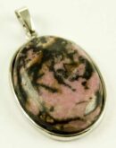 Pendant Oval Shape Rhodonite