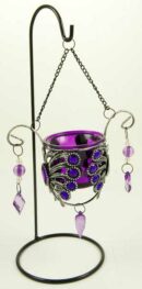 Candle Holder Butterfly Purple