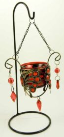 Candle Holder Butterfly Red