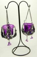 Candle Holder Double Purple