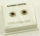 Silver Earring Flower Amethyst