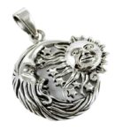 Silver Pendant Moon And Sun