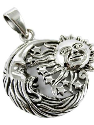 Silver Pendant Moon And Sun