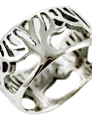 Silver Ring Tree Of Life Band