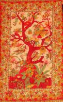 Bedspread Single Tree Orange