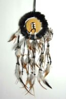 Dream Catcher With Fur Black