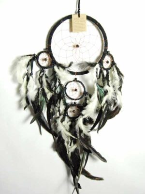 Dream Catcher 4 Circles Black 16cm