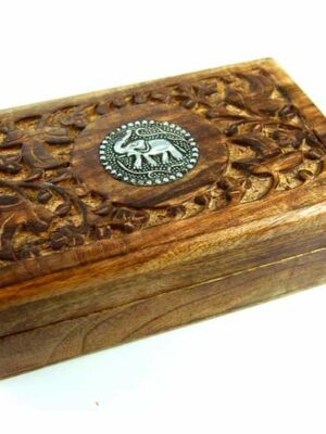 Box Wood Elephant 5X8 Inch