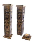 Incense Holder Wood Tower Moon