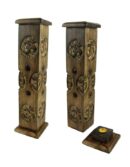 Incense Holder Wood Tower Om