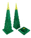 Incense Holder Wood Tower Green