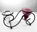 Candle Holder Iron Black Double