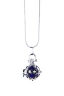 Pendant Heart In Cage Lapis