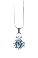 Pendant Heart In Cage Turquois