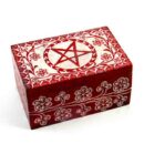 Soapstone Box Pentagram Red