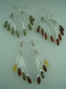 Earring Amber 4 Stone Drop